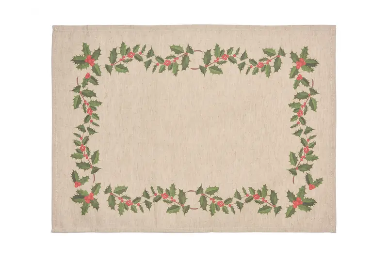 Set di 2 tovagliette americane natalizie coppia tovagliette 35 X 50 CM in misto lino decoro natale morbide resistenti made in italy AGRIFOGLIO