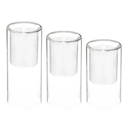 Set di 3 candele a LED con contenitore in vetro | Rohome