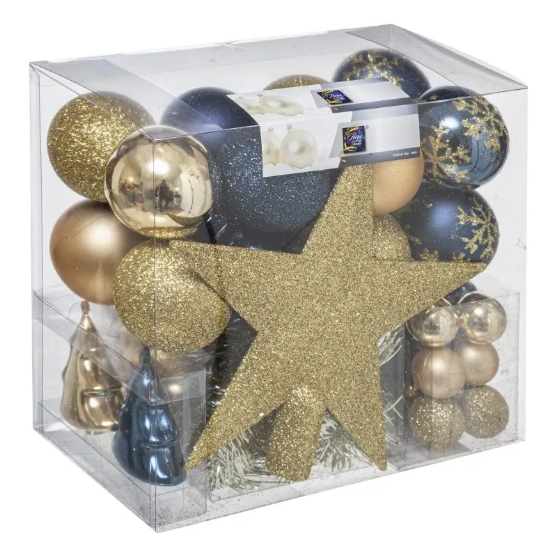 Set di 44 palline di natale blu ed oro | rohome