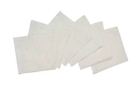 Set di 6 tovaglioli da tavola 45 X 45 CM in 100% puro lino lavato delavè stone washed morbido resistente elegante made in italy GRIGIO PERLA