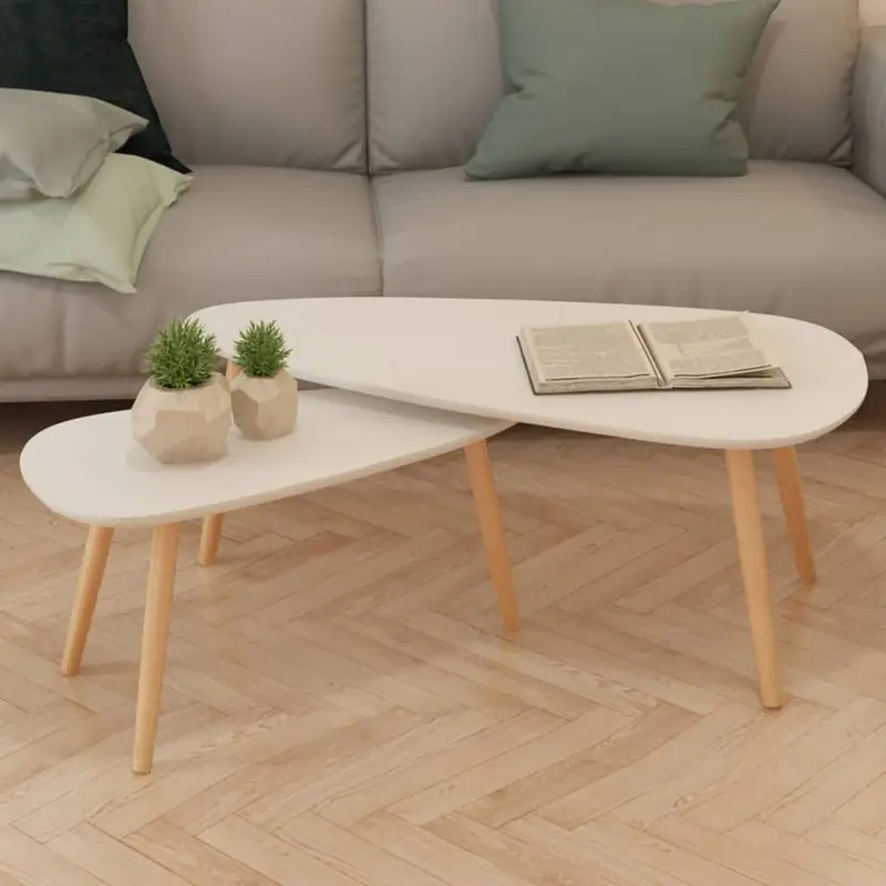 Set Tavolini Moss Bianco