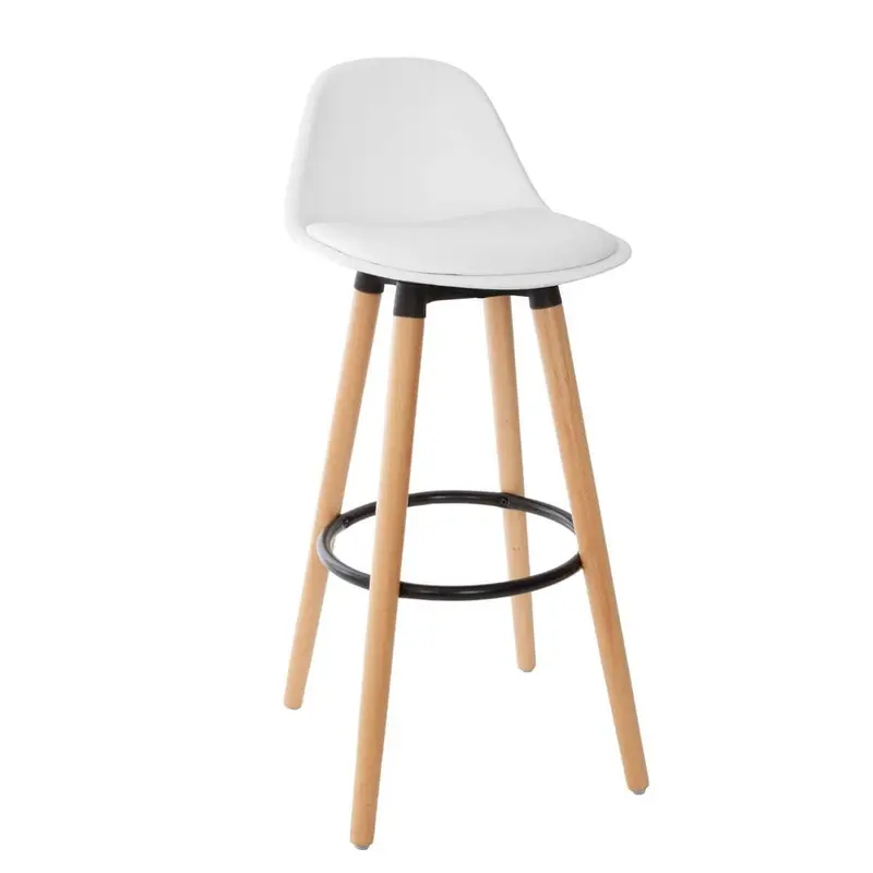 Sgabello bar scandinavo bianco e rovere