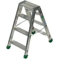 Sgabello FACAL D-3 - Alluminio 3 Gradini Doppia Salita Cerniere Monoblocco TUV
