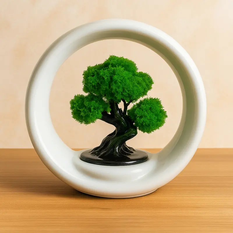Sharon Bonsai in Porcellana Bianca 21x21 cm Decorazione Zen