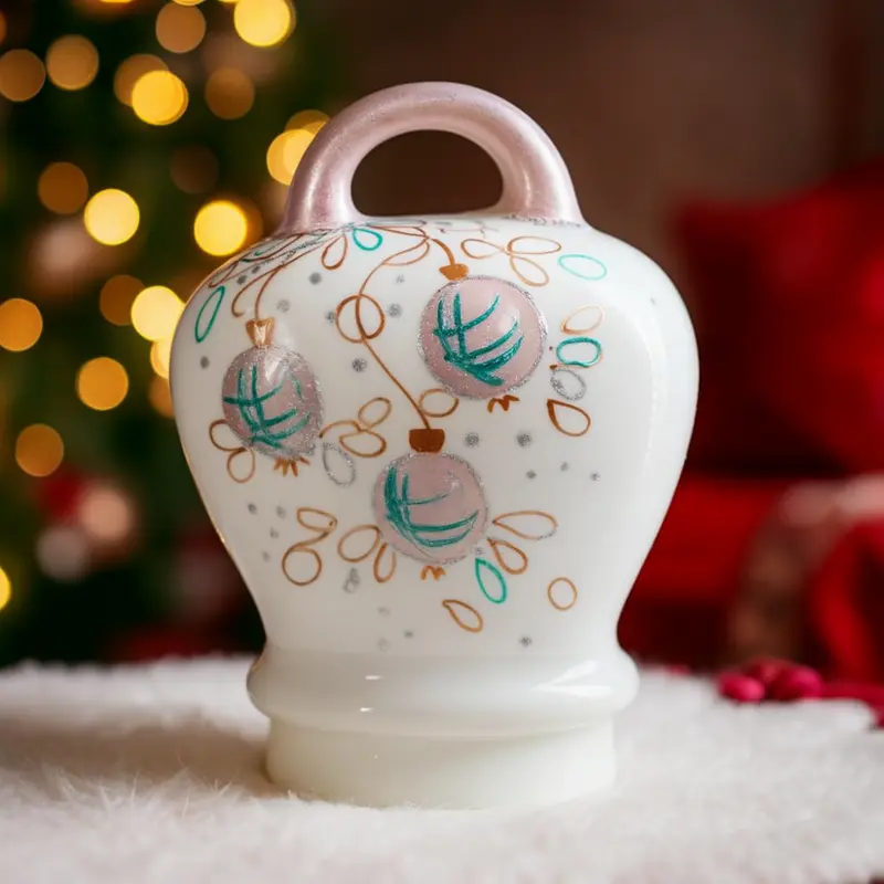 Sharon Campana Natale Cipria Argento Palline H 17x14x6cm