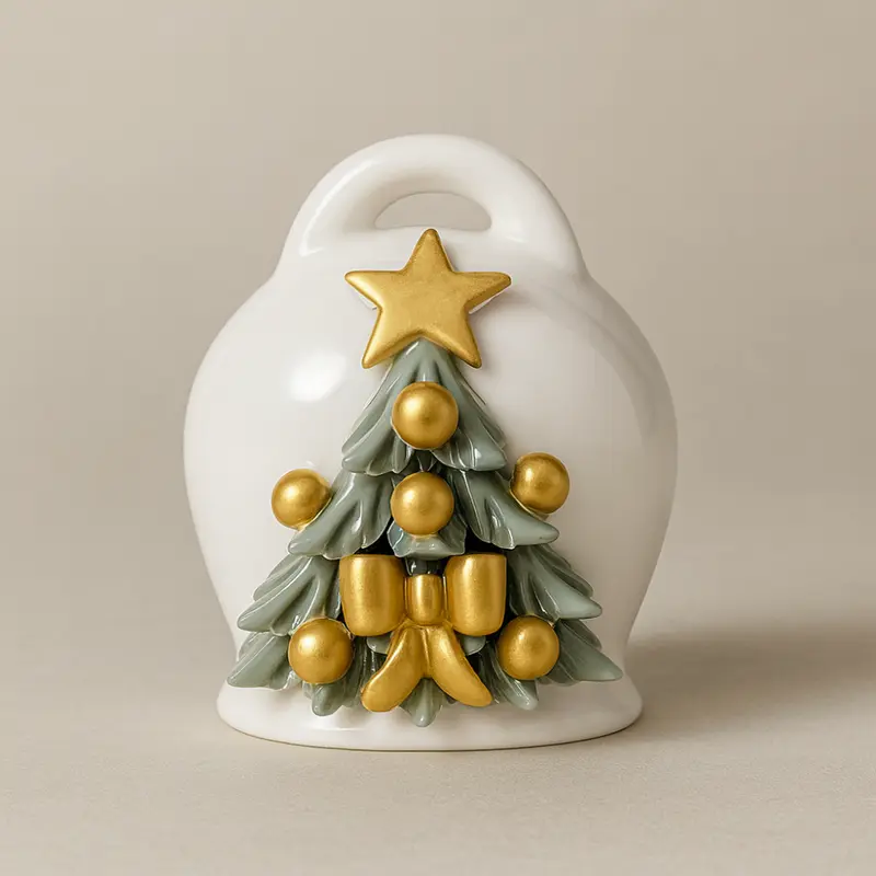 Sharon Campana Natale Porcellana Albero Decorato 13x9 cm