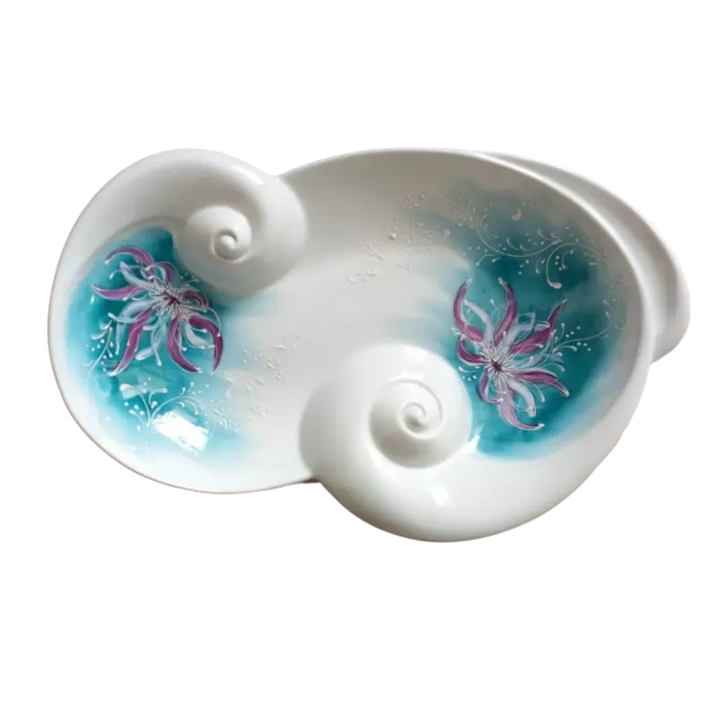 Sharon Centrotavola Porcellana Anemone Decor Floreale Cm 35,5x23