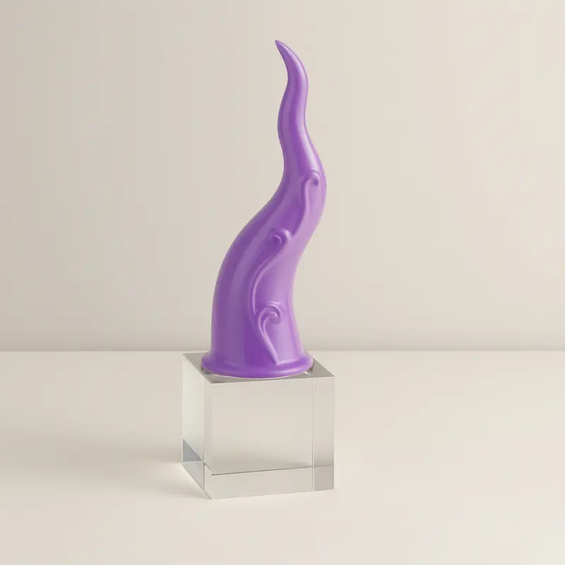 Sharon Corno Portafortuna Porcellana su Cristallo Lilla H26 cm