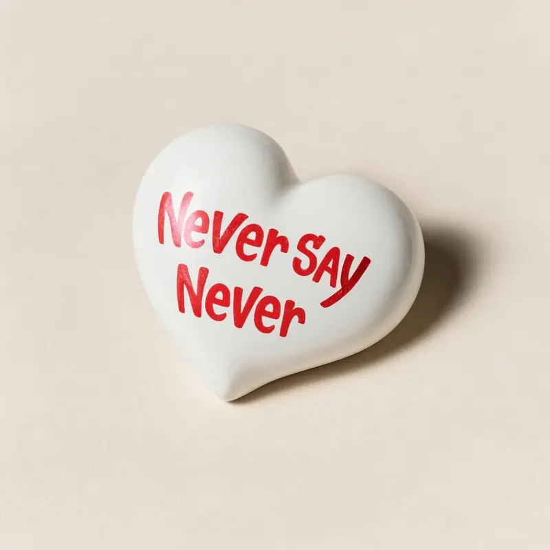 Sharon Cuore Bianco Never Say Never Capodimonte Ceramica 9x7,5 cm