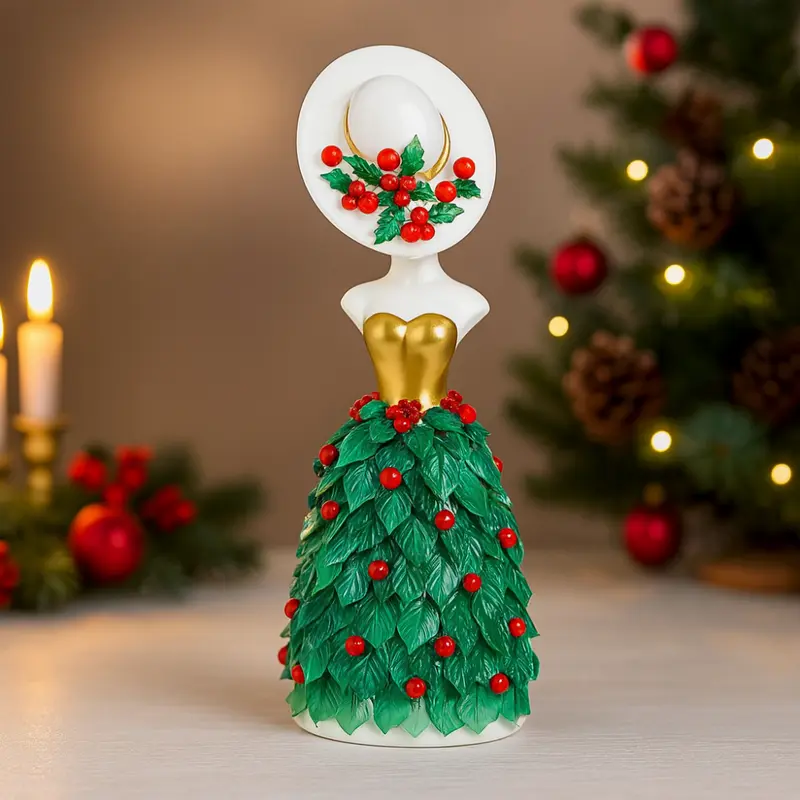 Sharon Dama Diffusore Natale Porcellana Capodimonte 30cm