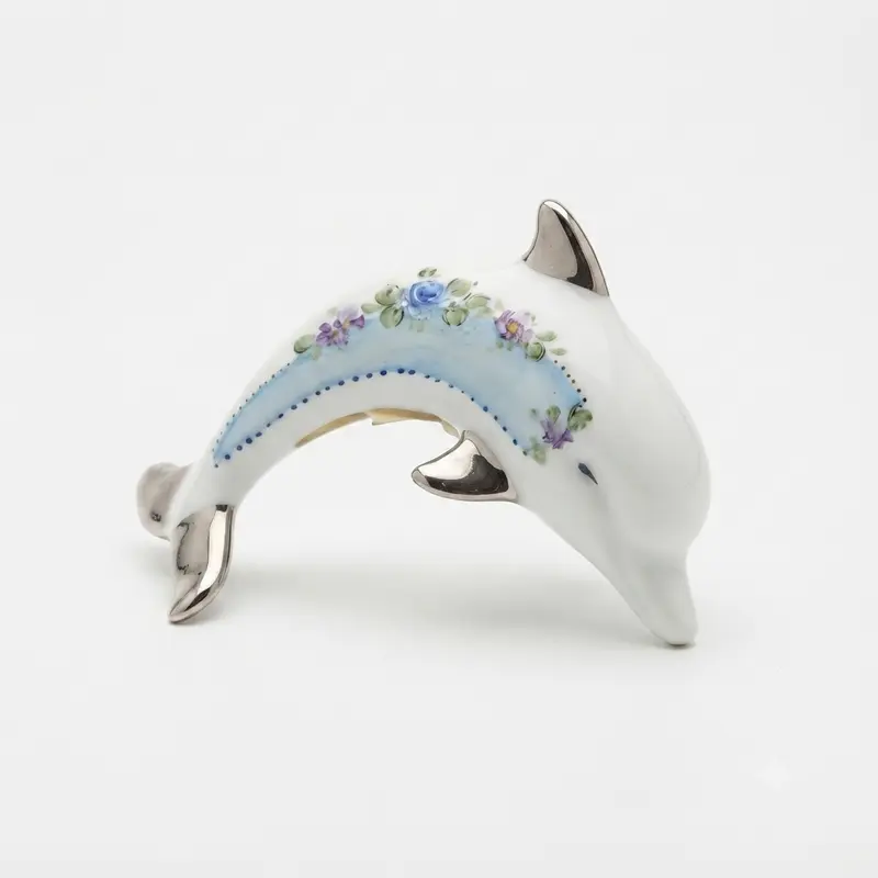 Sharon Delfino in Porcellana Floreale Azzurro 15x7x7,5 cm