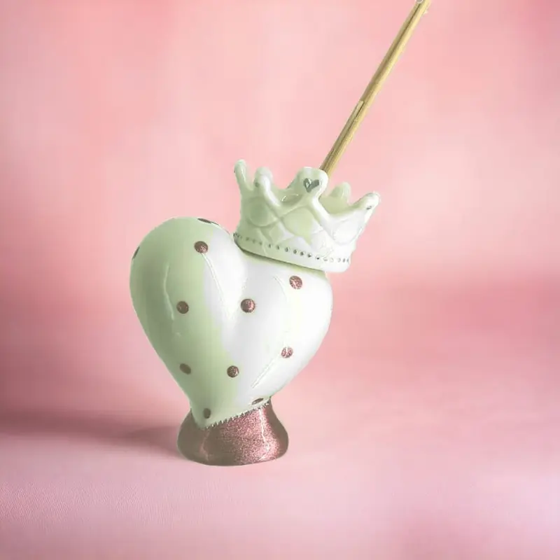 Sharon Diffusore Ambiente Cuore Corona Pois Cipria Porcellana 14x10 cm