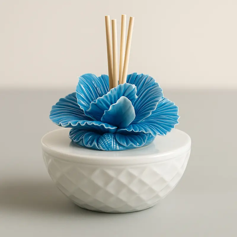 Sharon Diffusore Ambiente Ocean Ceramica Bianco Turchese Ø14xH14 cm