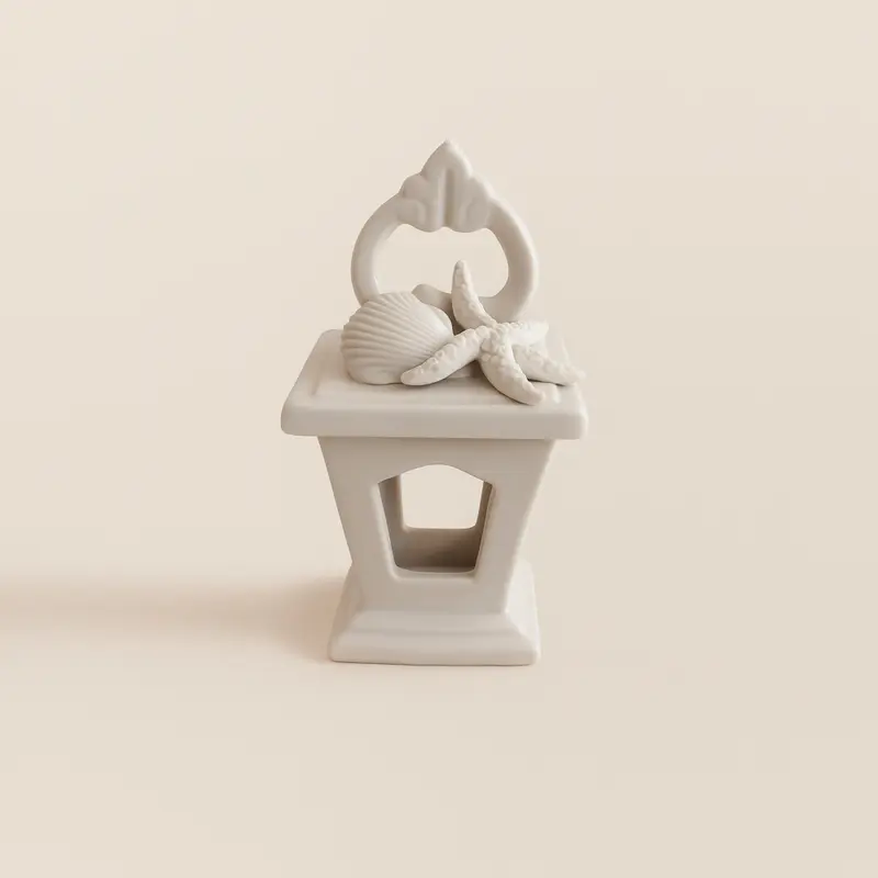Sharon Lanterna Biscuit Capodimonte Decoro Marino H16x9 cm
