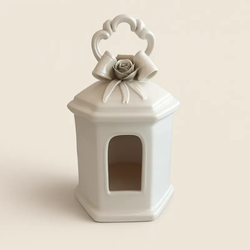 Sharon Lanterna Porcellana Capodimonte Artigianale H16x10 cm