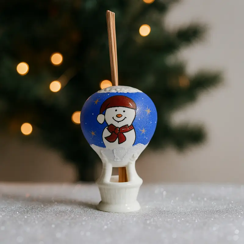 Sharon Mongolfiera Diffusore Pupazzo Neve Porcellana