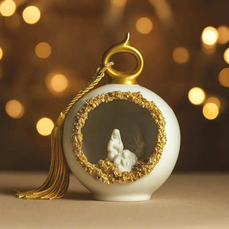 Sharon Palla Natale Porcellana Sacra Famiglia Oro