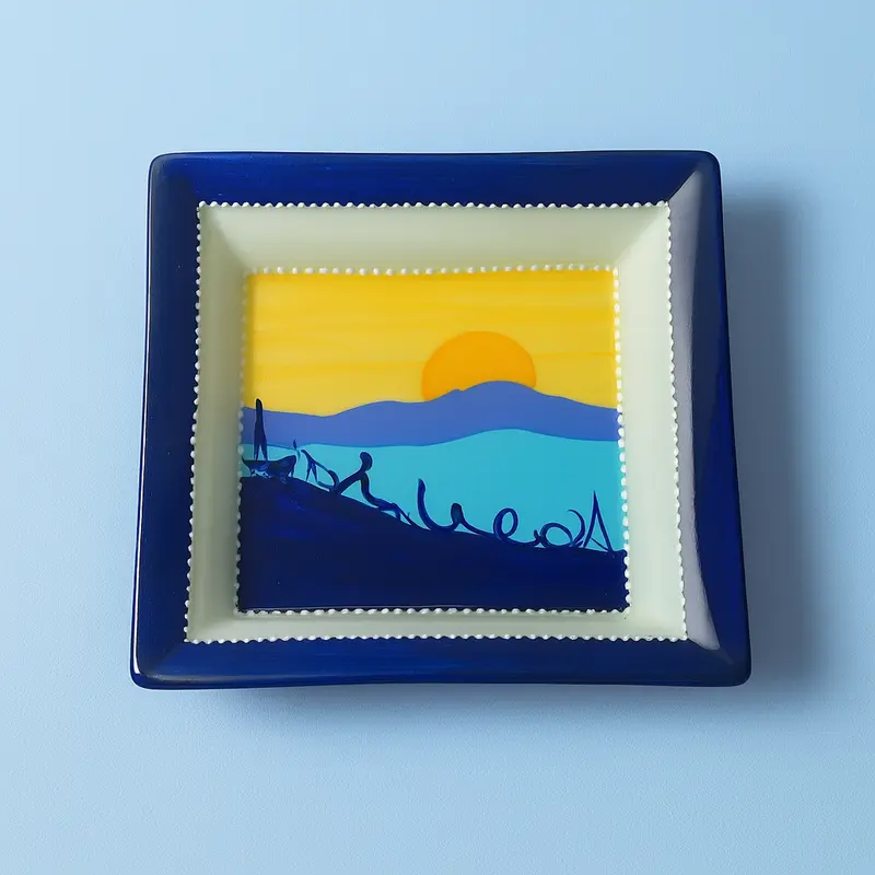 Sharon Sunset Svuotatasche Ceramica Dipinta a Mano 13,5 cm