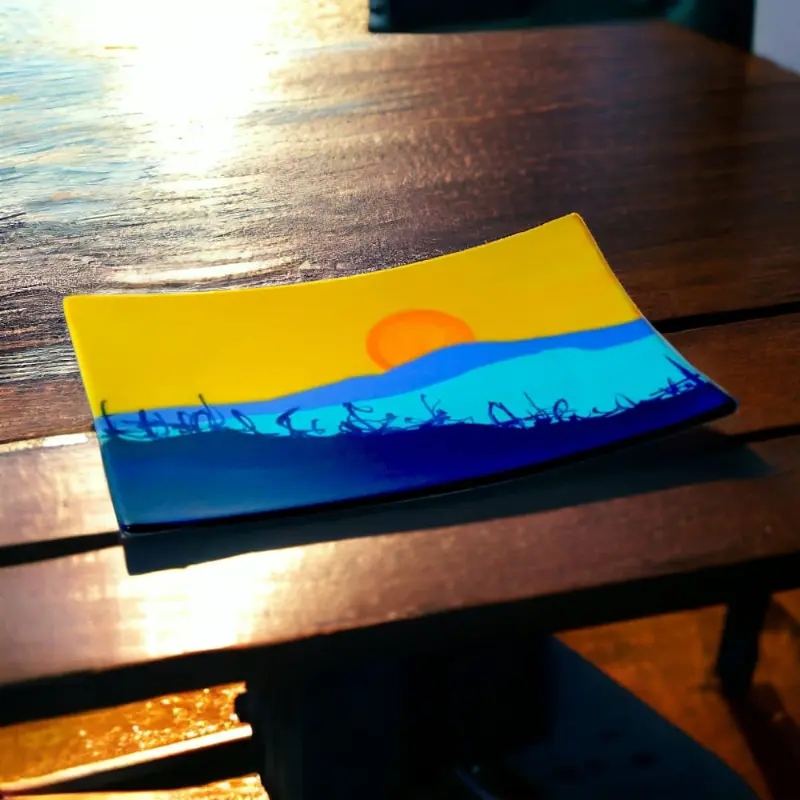 Sharon Sunset Svuotatasche Ceramica Dipinta a Mano 15x10 cm