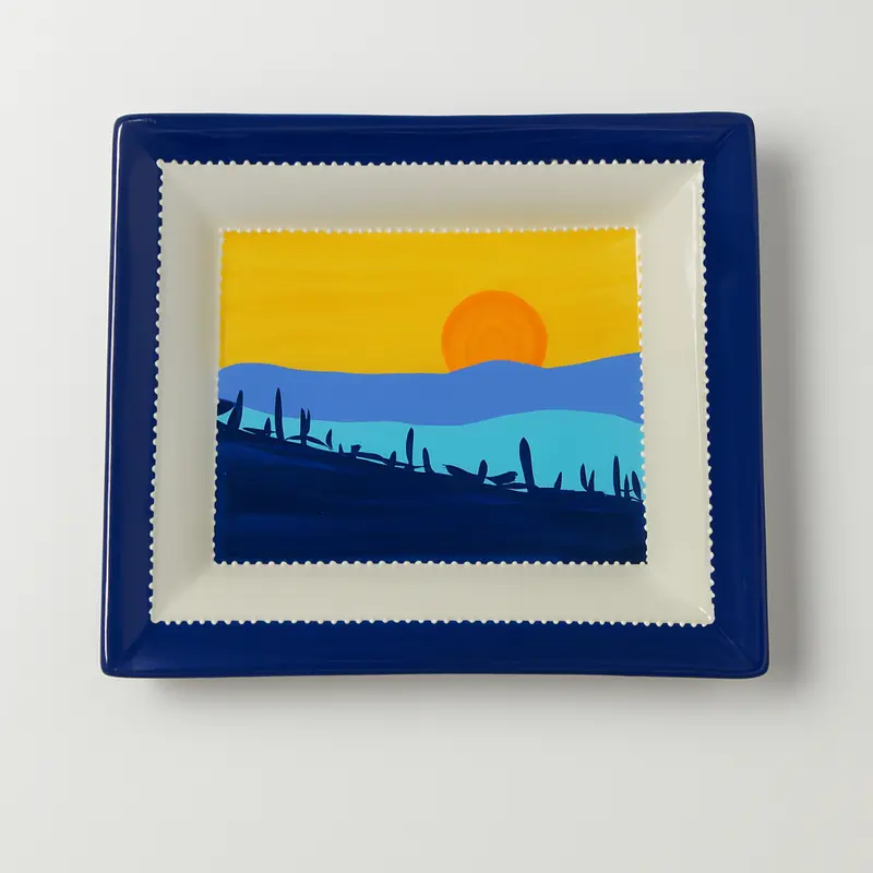 Sharon Sunset Svuotatasche Ceramica Dipinta a Mano 20x16 cm