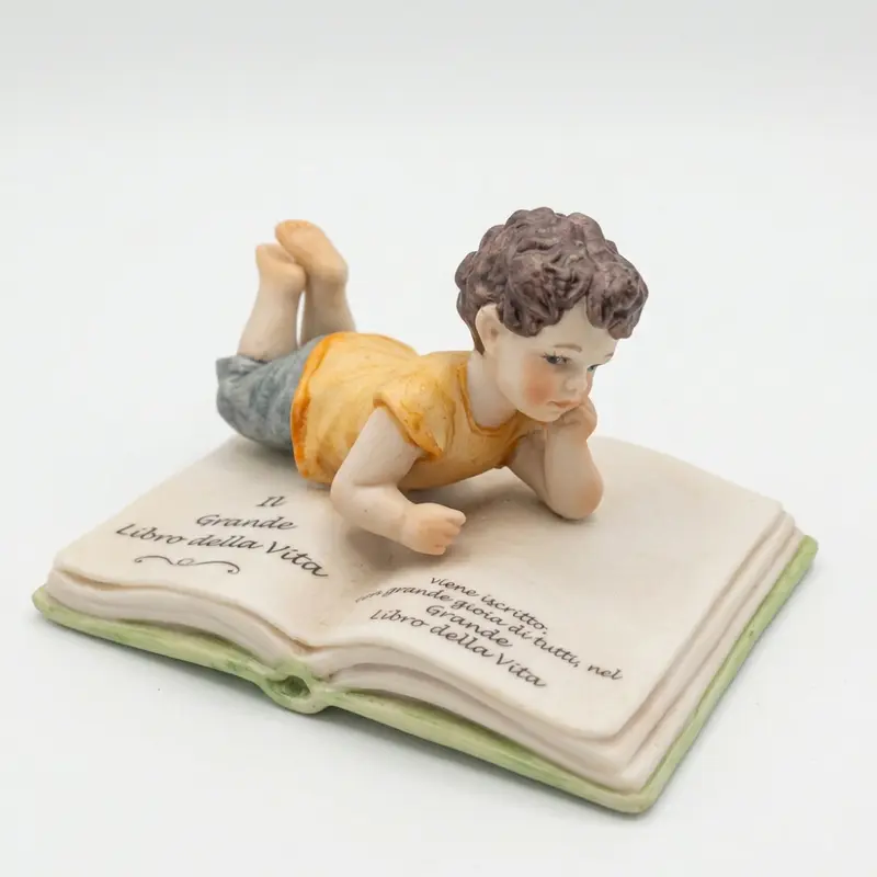 Sibania Statuina Ceramica Adamo Libro della Vita H 6 Cm
