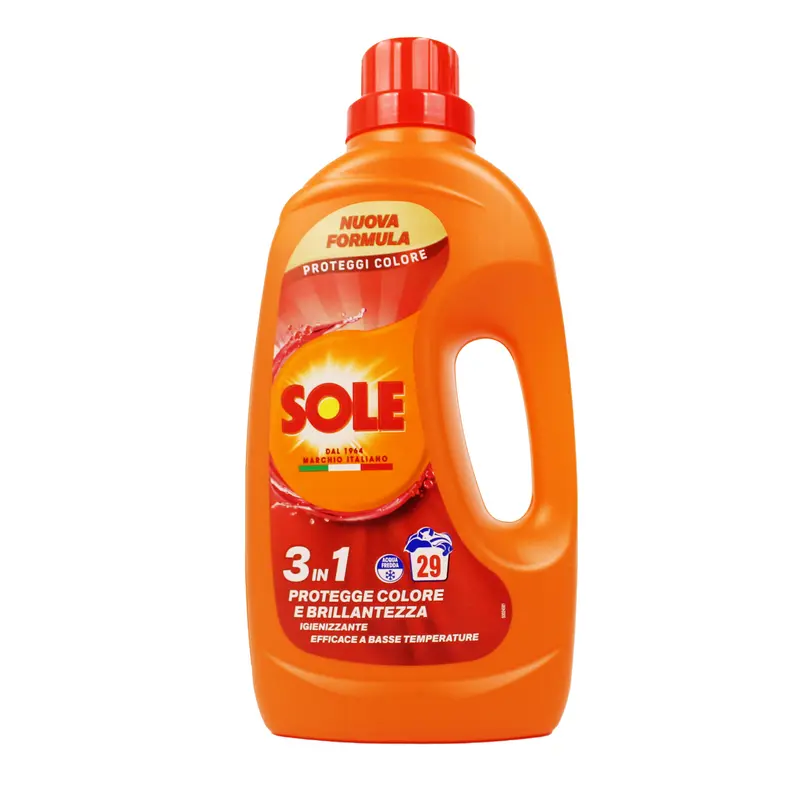 SOLE DETERSIVO LIQUIDO BUCATO LAVATRICE PROTEGGI COLORE 29 LAVAGGI LT 1,305