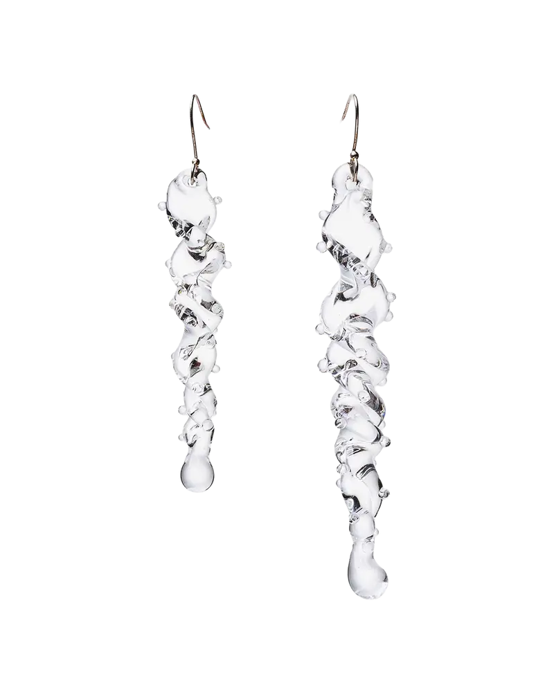 Spin Clear Murano glass earrings