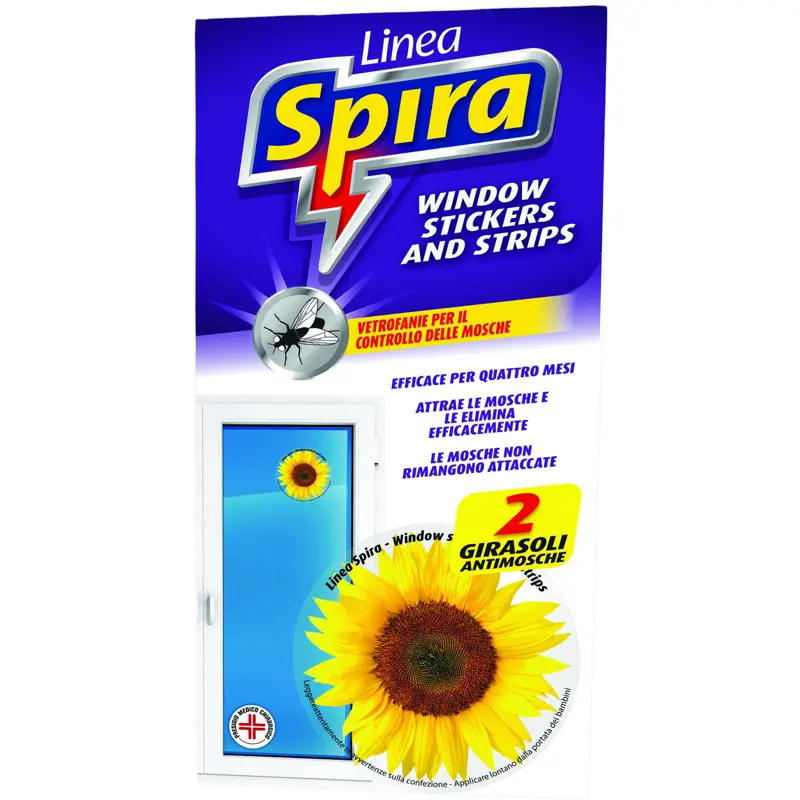 SPIRA INSETTICIDA GIRASOLE ANTIMOSCHE ATTIRA LE MOSCHE PULITO E INODORE 2 PZ