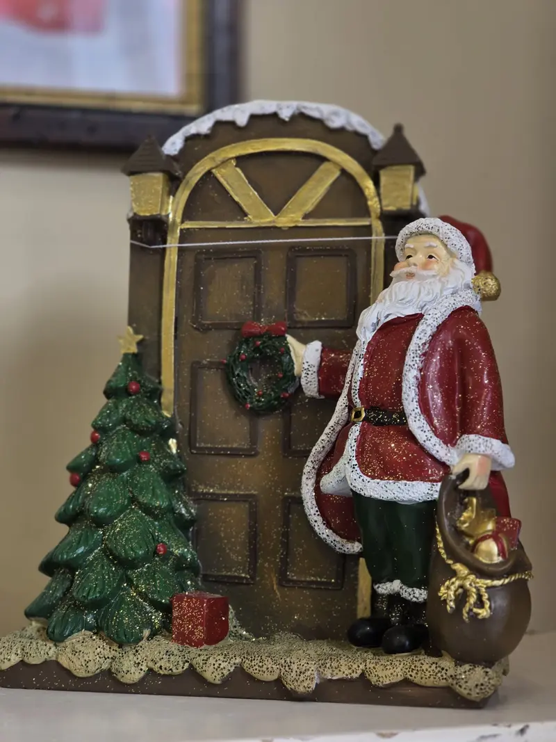 Statuetta decorativa Babbo natale con sacco 18x7x20 cm