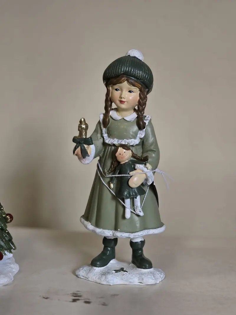 Statuetta decorativa bambina con candela 13 cm