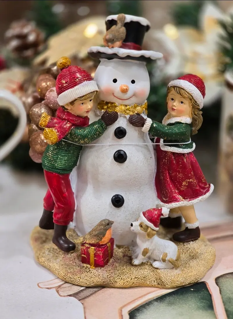 Statuetta Decorativa Pupazzo di Neve Natale - Clayre & Eef