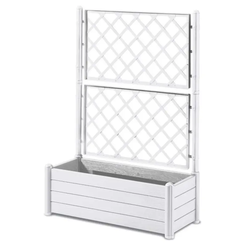 Stefanplast Fioriera Con Spalliera Italia Lt. 80 Cm. 100X43X142 H Col. Bianco
