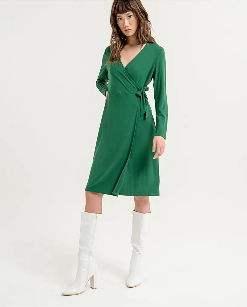 Surkana - Abito incrocio Verde - M XL