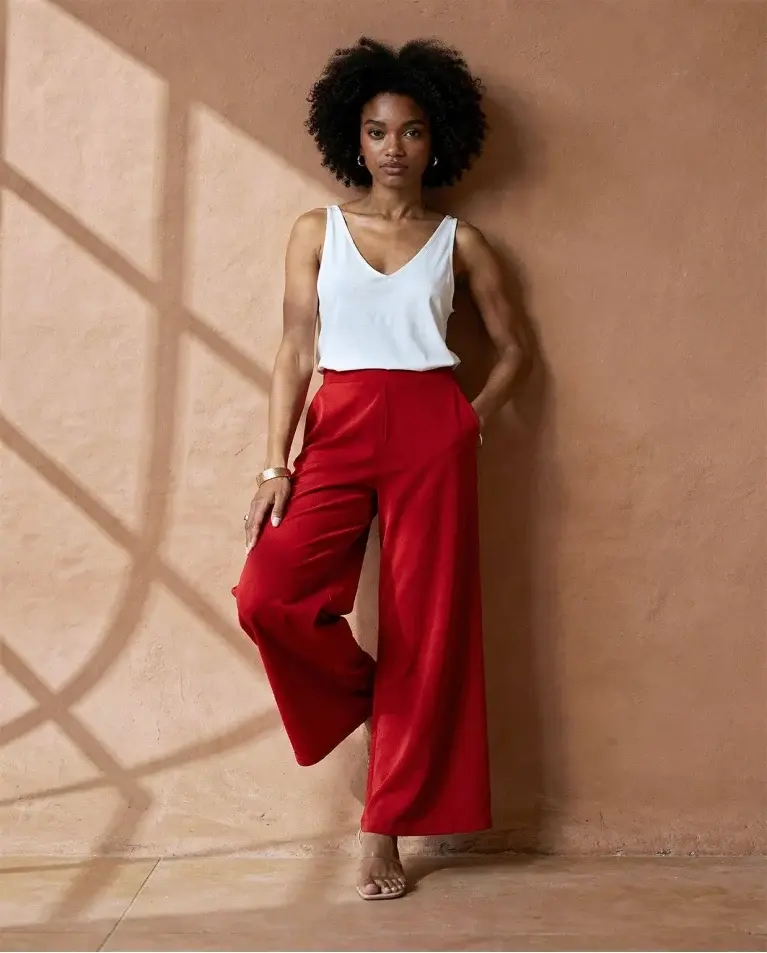 Surkana - Pantalone fluido Rosso Coccio