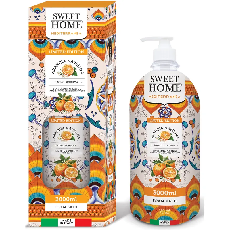SWEET HOME COLLEZIONE MEDITERRANEA BAGNO SCHIUMA ARANCIA NAVELINA 3 LITRI