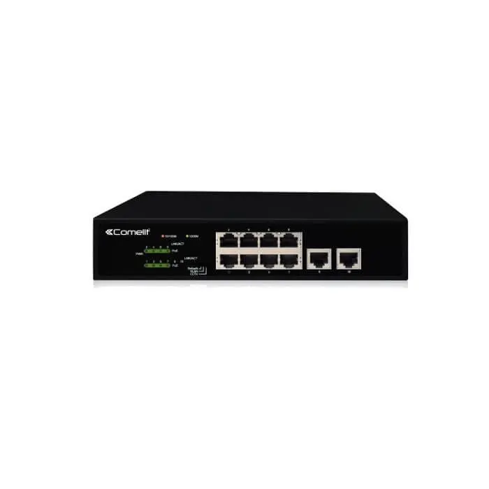 Switch Ethernet Comelit IPSWP10N01A - 10 Porte Gigabit 8 PoE 120W