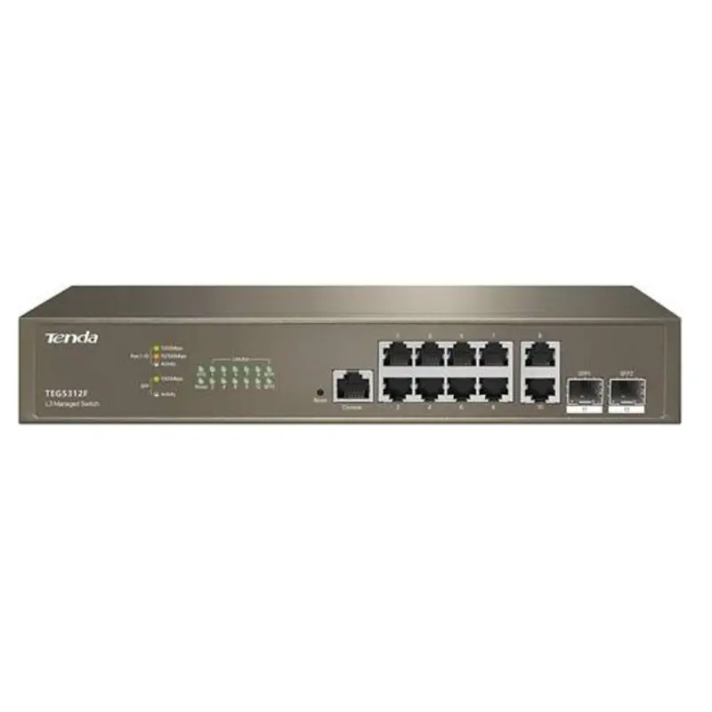 Switch Rete 10 Porte Teg5312F Gestito L3 Gigabit Ethernet (10/100/1000) E 2 Porte Sfp Base-X 1000 Mbps
