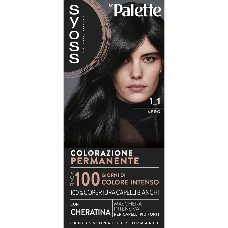 SYOSS by PALETTE COLORAZIONE PERMANENTE CON CHERATINA 1-1 NERO