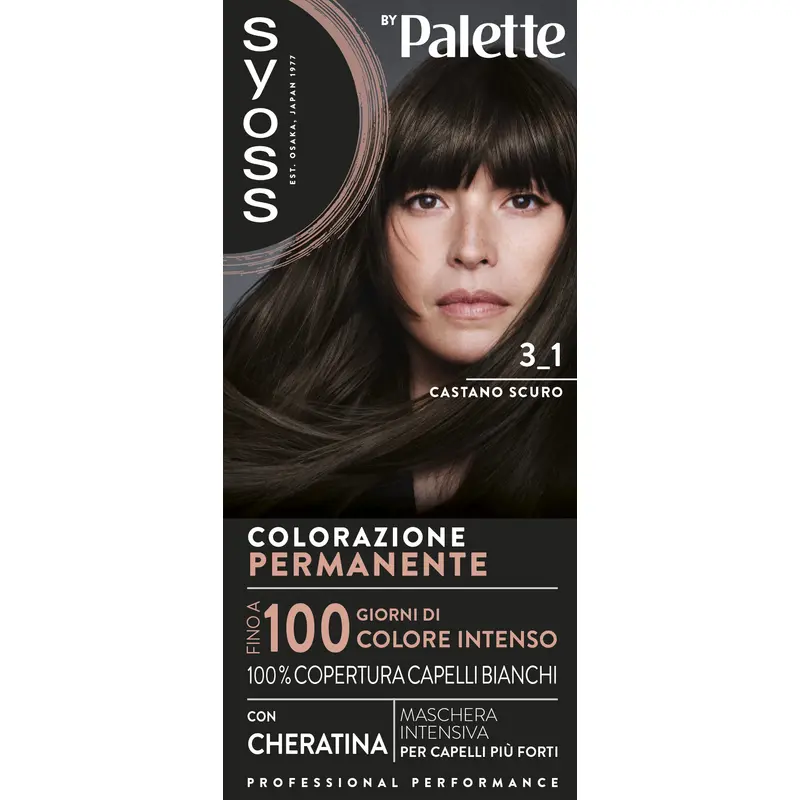 SYOSS by PALETTE COLORAZIONE PERMANENTE CON CHERATINA 3-1 CASTANO SCURO