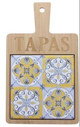 Tagliere aperitivo maiolica giallo blu | Rohome