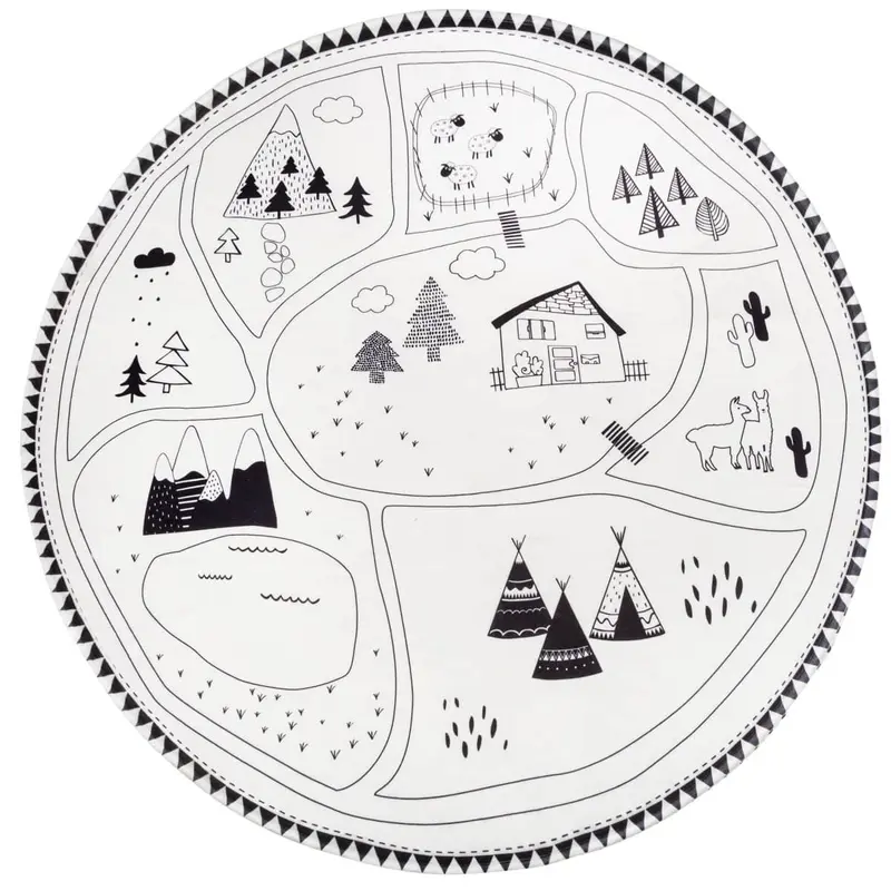 Tappeto rotondo fantasia per bambini d 90 cm