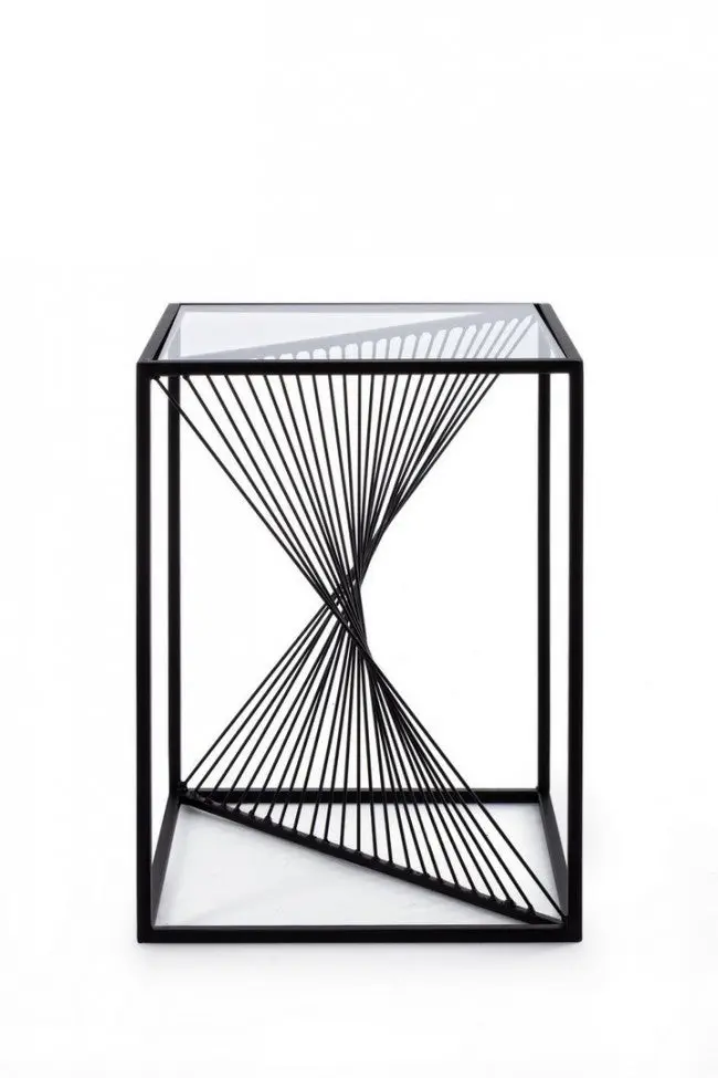 Tavolino in metallo nero Espiral | Rohome