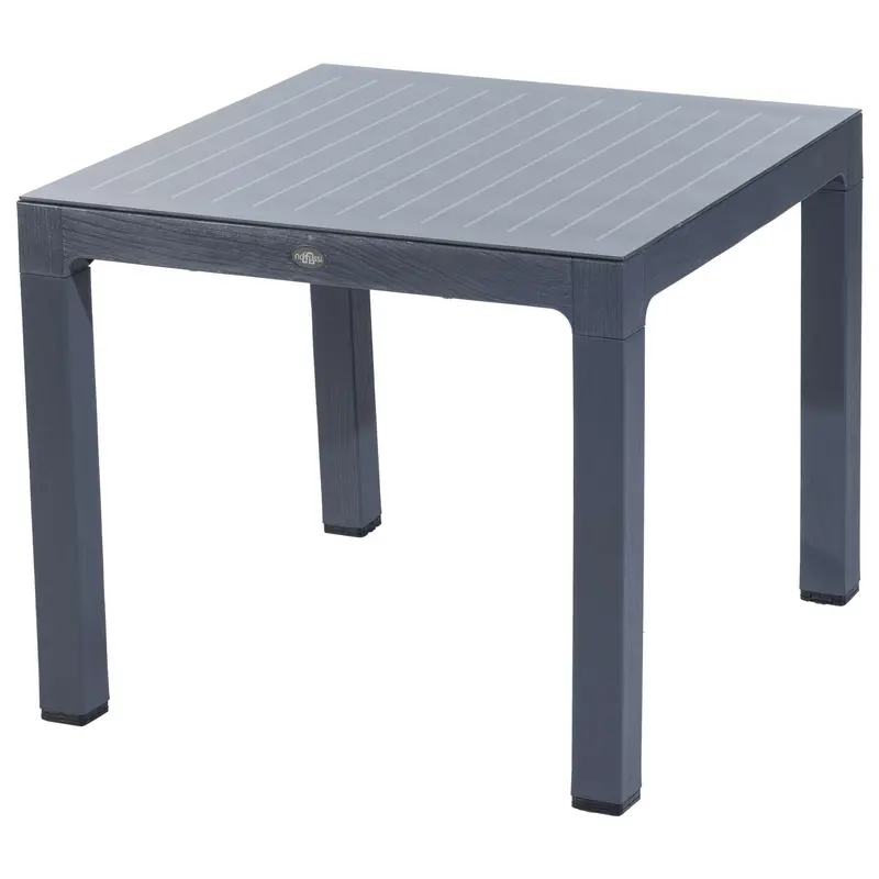 Tavolo Con Vetro Regnum Cm 90X90X75H Antracite