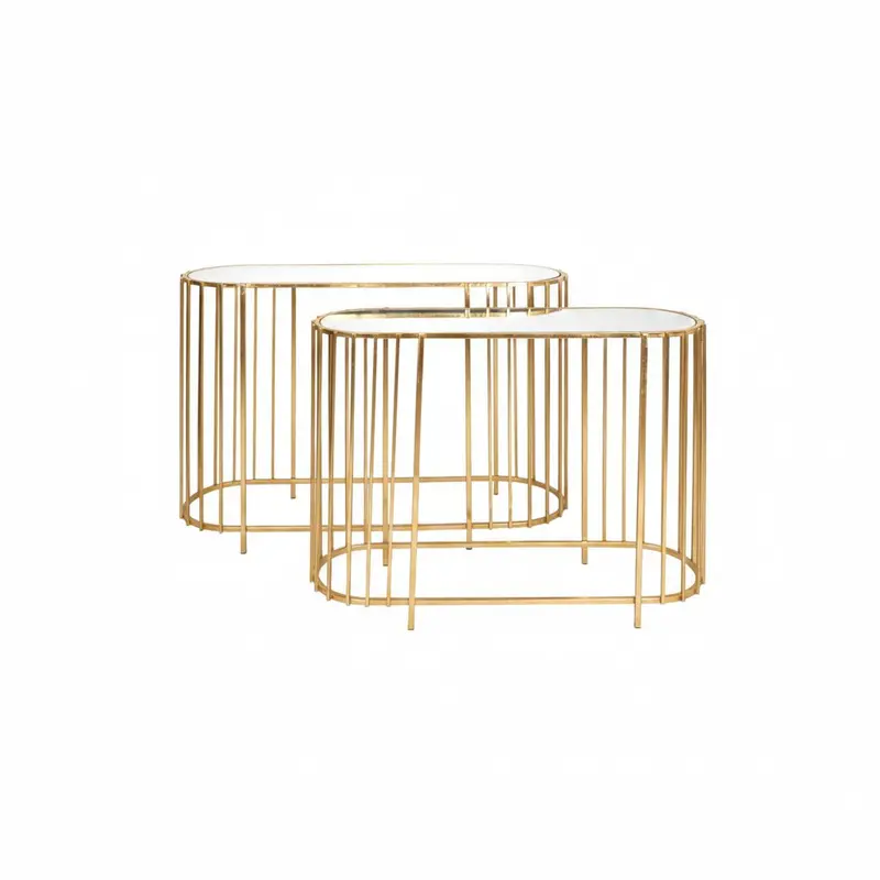 Tavolo Consolle ingresso in metallo colore oro | Rohome