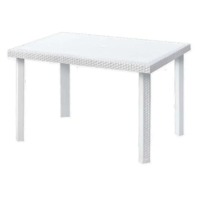 Tavolo Modello Calaf Resina Rattan 120X80 Bianco Pas163