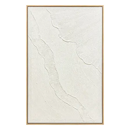 Tela dipinta 3d con cornice in legno chiaro | Rohome