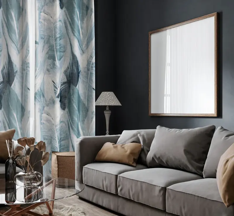 Tenda 140x280 velata clea tortora e blu | rohome