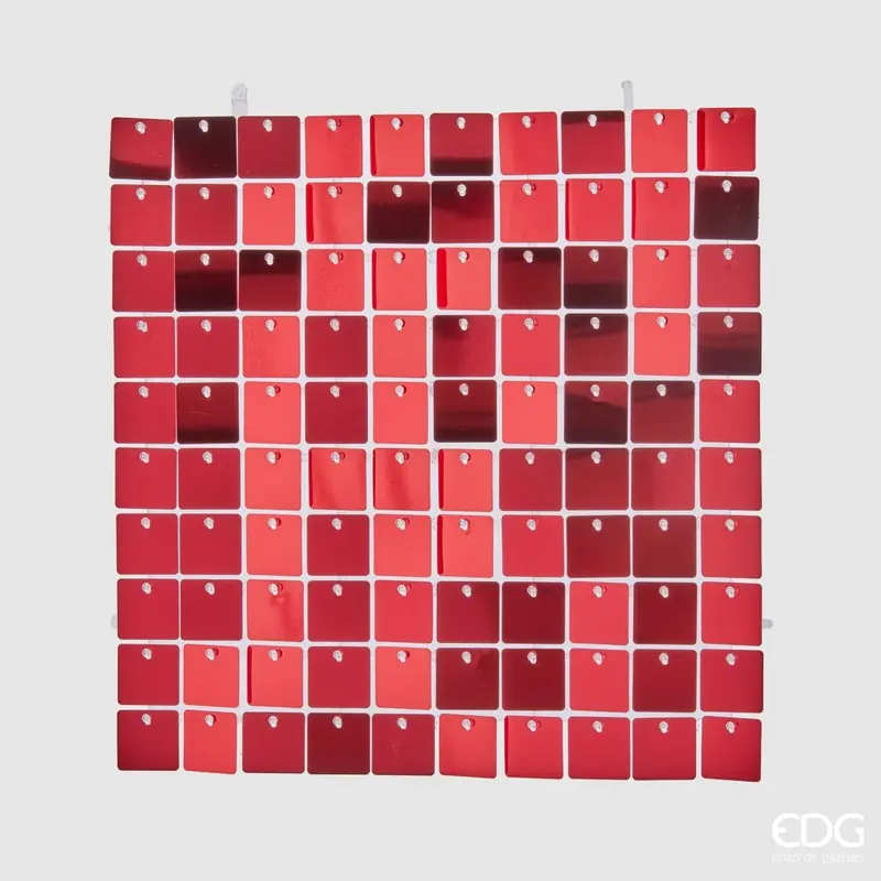 Tenda pannello glitter quadrata colore Rossa | Rohome