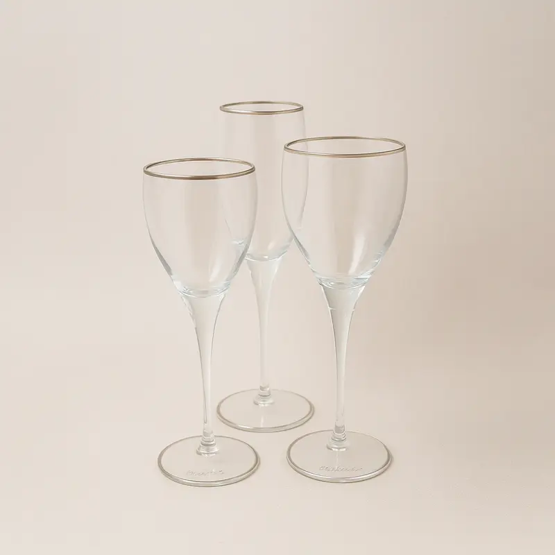 Tendenze Servizio Calici Filo Platino Set 30 Pz Acqua Vino Flute