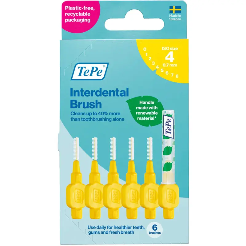TEPE SCOVOLINO GIALLO ISO SIZE 4 0,7mm BLISTER 6 PEZZI
